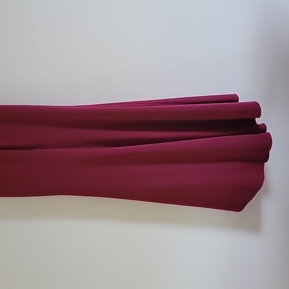 NWOT La Femme One-Shoulder Jersey Gown Dress Burgundy 28176 Size 2 - Picture 7 of 10
